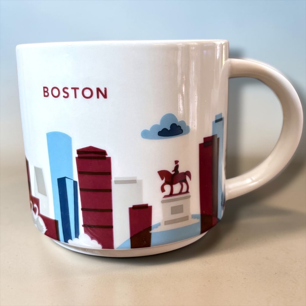Starbucks You Are Here Collection Boston Coffee Mug 14oz Blue Interior 2015